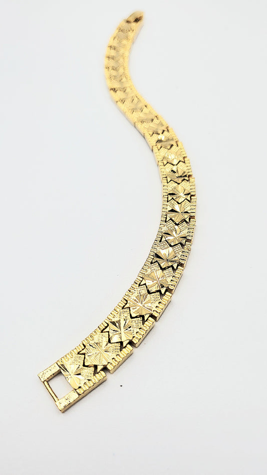 Elements Baroque Shiny Gold Link Bracelet