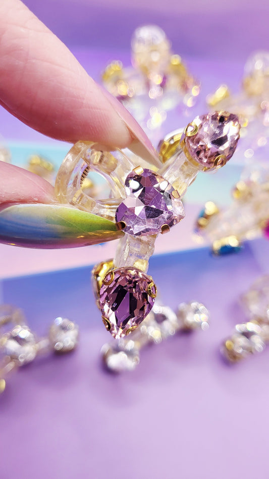Crystal Luxe Pink Hair Clamps Pack of 12