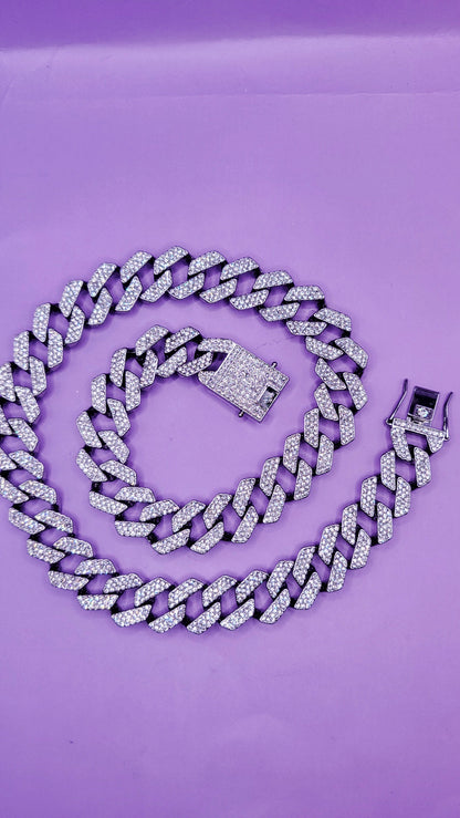Iced Out Hip Hop Stainless Steel Link Necklace
