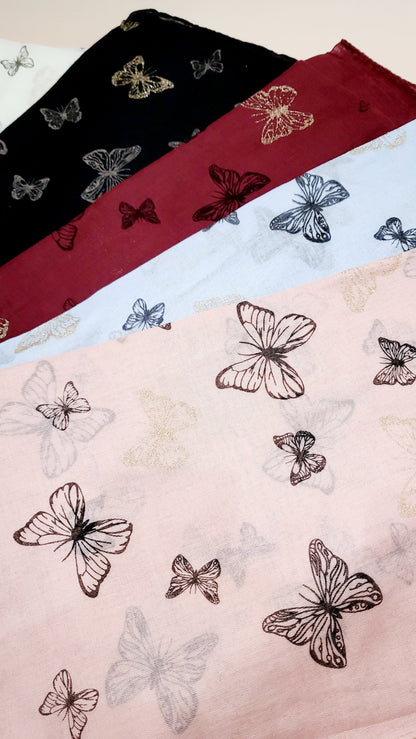 Glitter Butterfly Shimmer Scarf Pack of 12