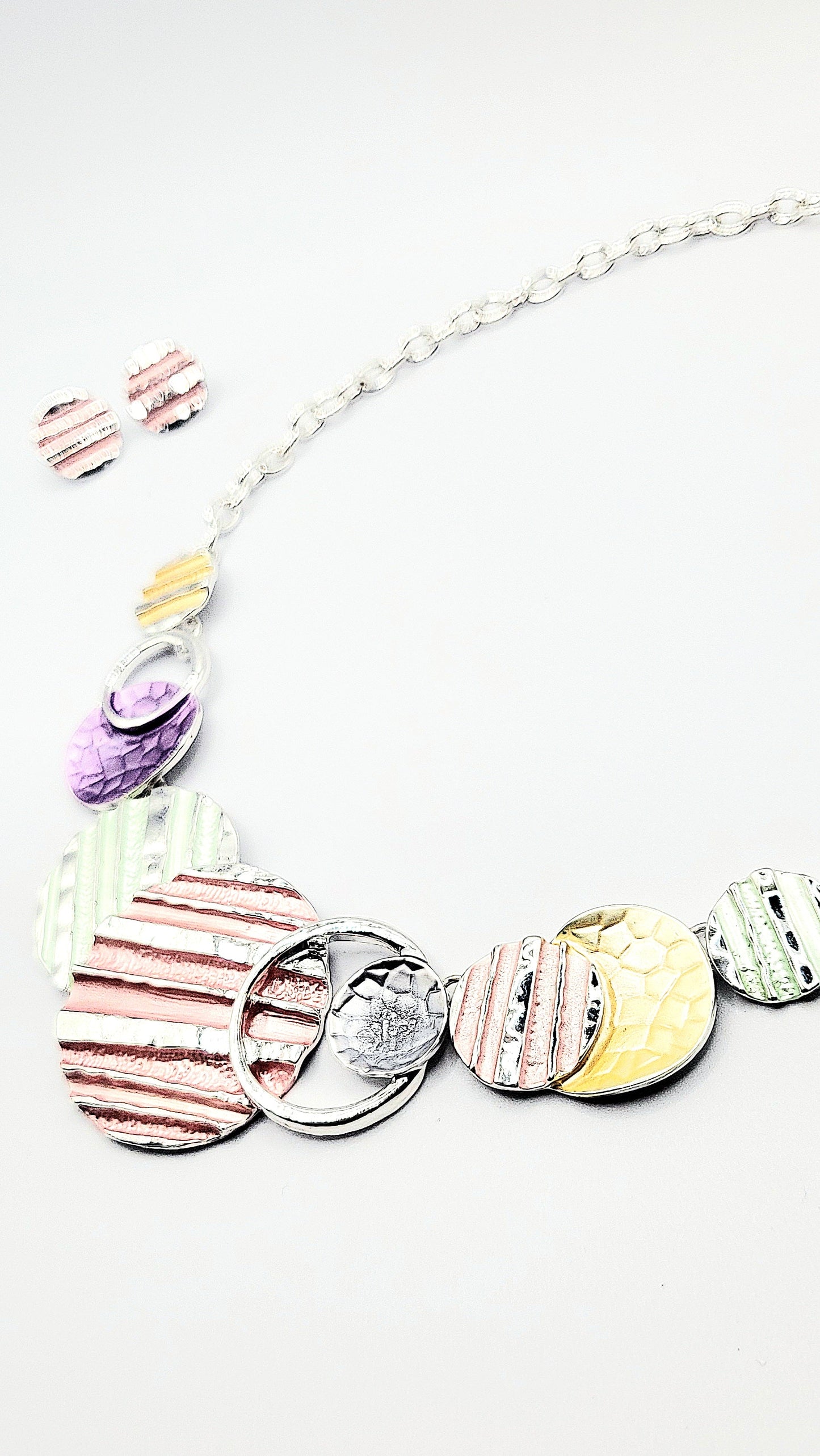 Abstract Disc Necklace & Earrings Set