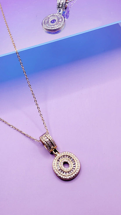 Crystal Initial Necklace Letter O