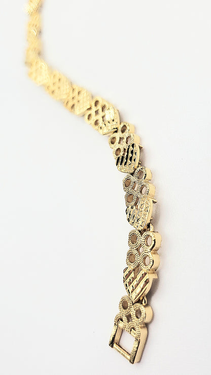 Elements Hearts Shiny Gold Link Bracelet
