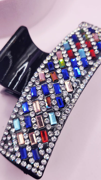 Mirrored Oblong Mini Hair Clamps Pack of 12