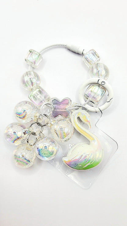 Swan Bubble Keyring, Phone Charm & Bag Accessory