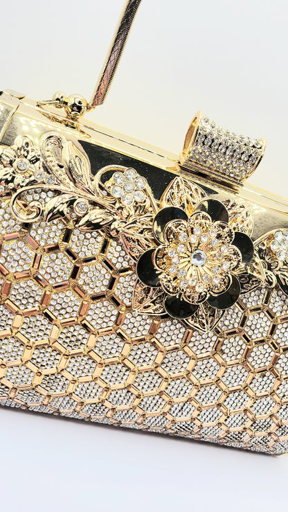 Honeycomb Crystal Clutch Bag