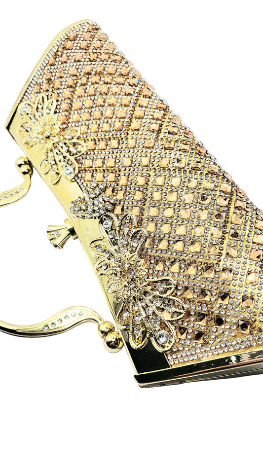 Mirrored Oblong Crystal Clutch bag