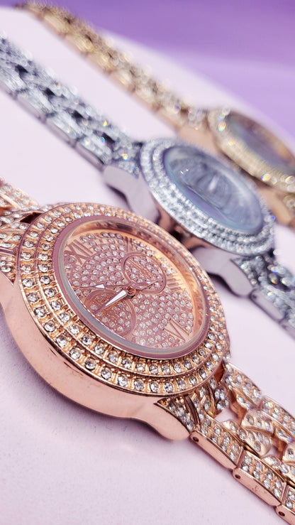 Queen Crystal Round Face Watch