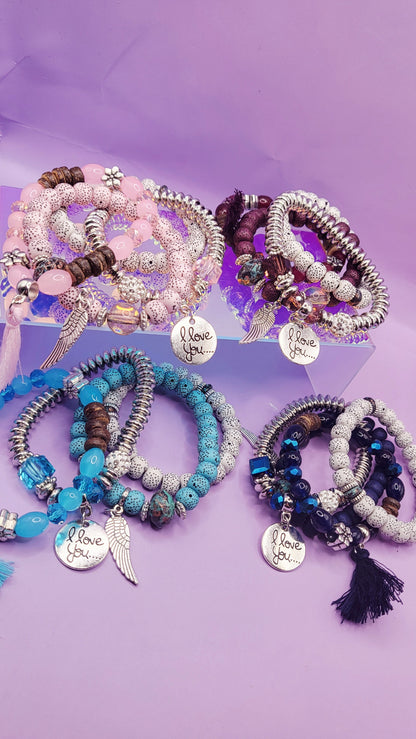 Boho Ceramic Beaded Bracelet Set