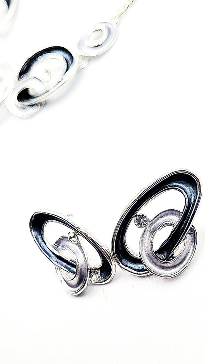 Abstract Crystal Necklace & Earrings Set