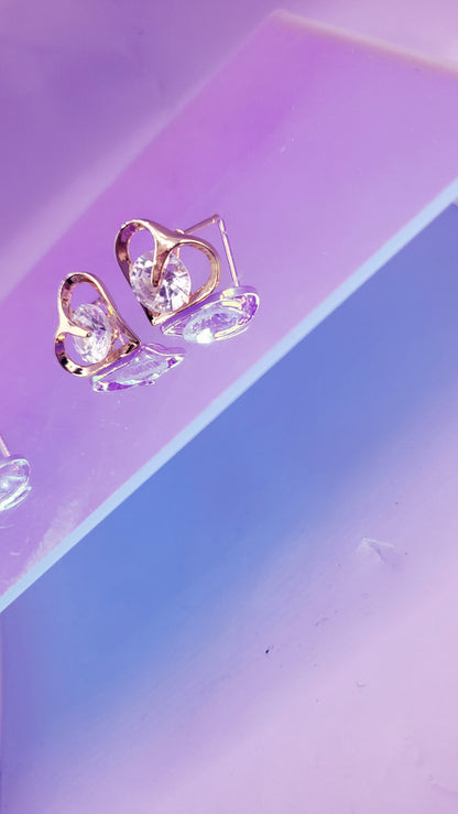Heart Crystal Stud Earrings