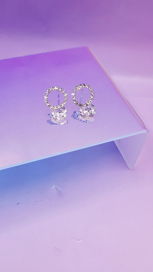 Luxe Halo Crystal Stud Earrings