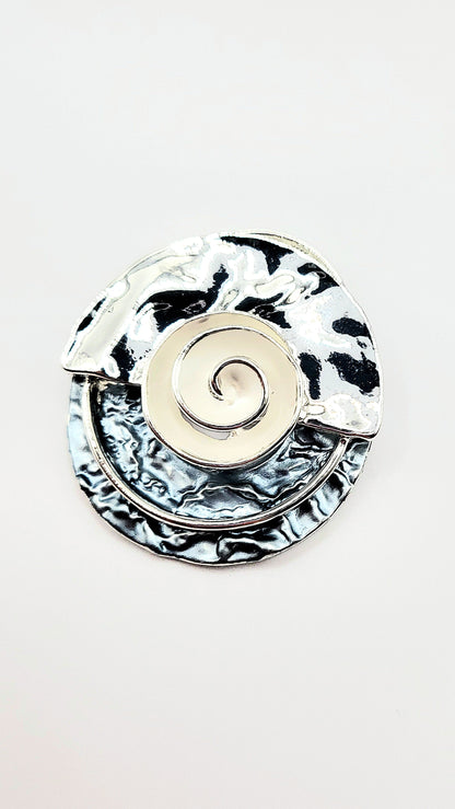 Abstract Magnetic Swirl Brooch