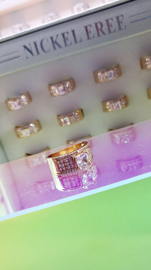 Men's Iced Out Crystal Box Set of 12 Rings