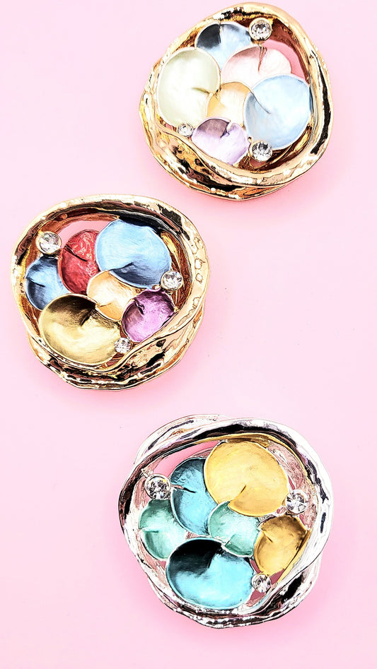 Abstract Magnetic Crystal Cluster Brooch