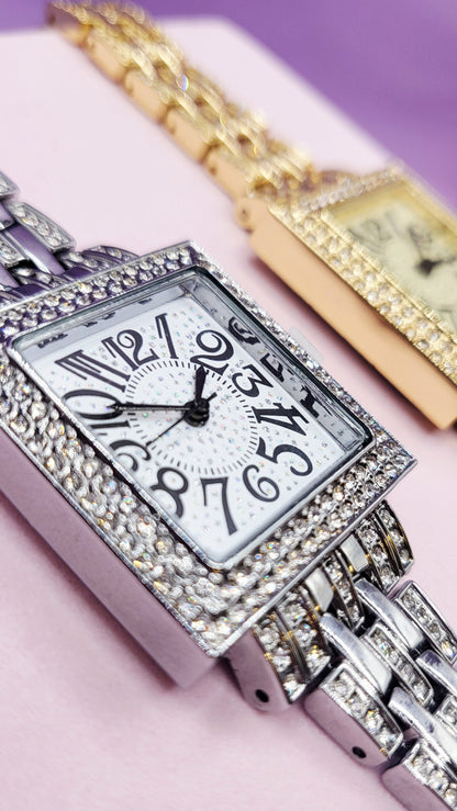 Crystal Luxe Square Link Watch