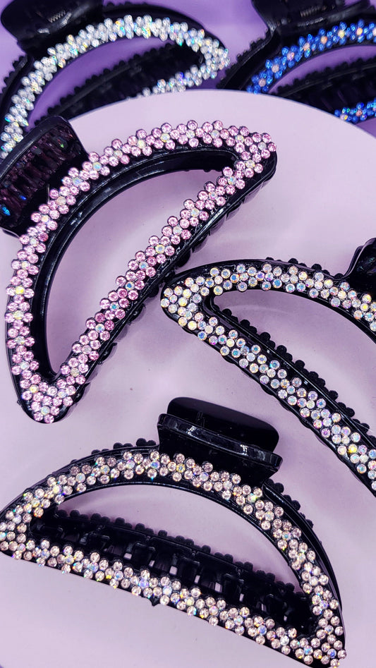 Flower Crystal Hair Clamps Pack of 12