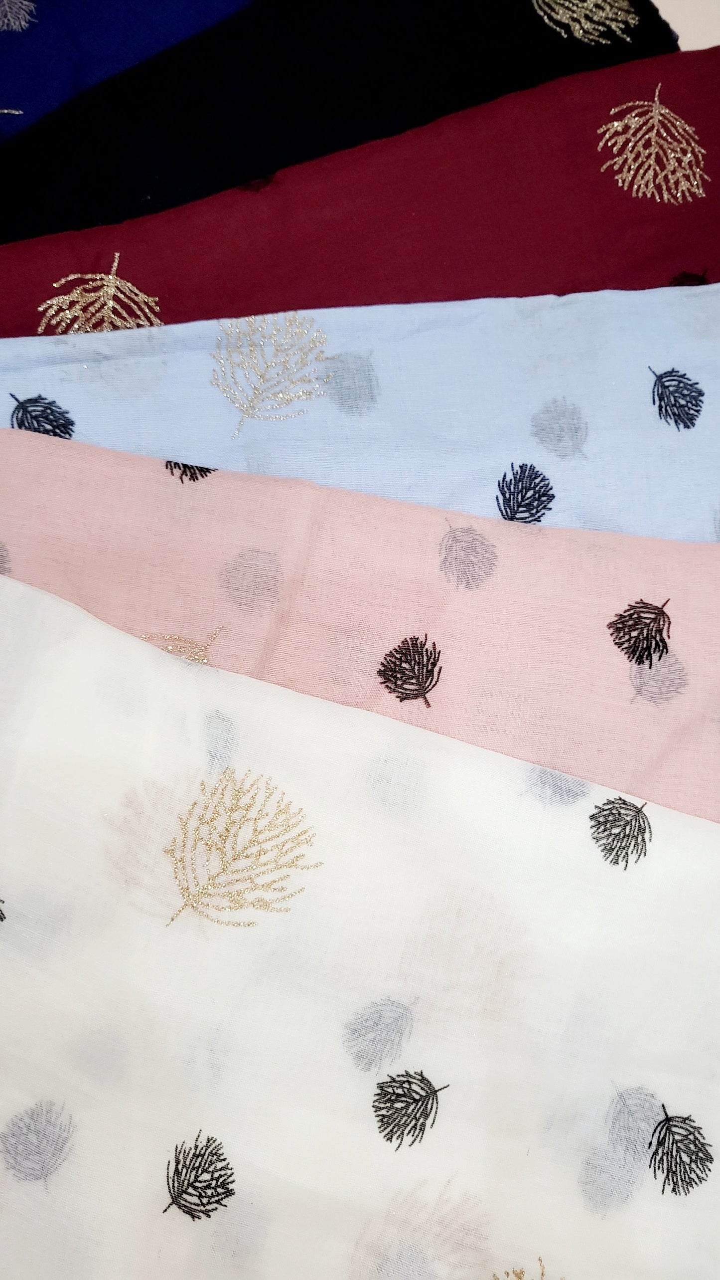 Leaf Shimmer Scarf Pack of 12