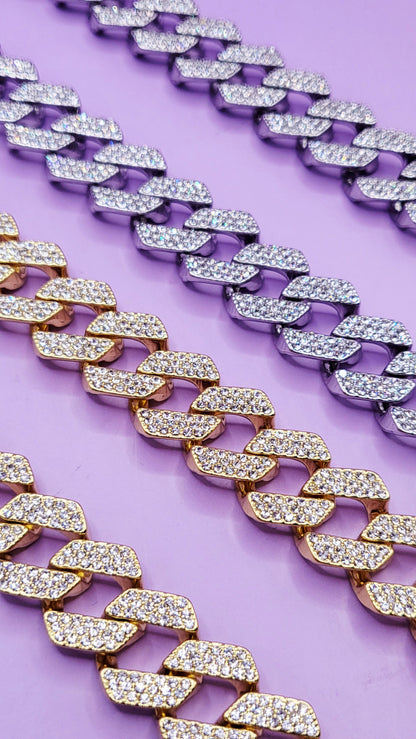 Iced Out Hip Hop Stainless Steel Link Necklace