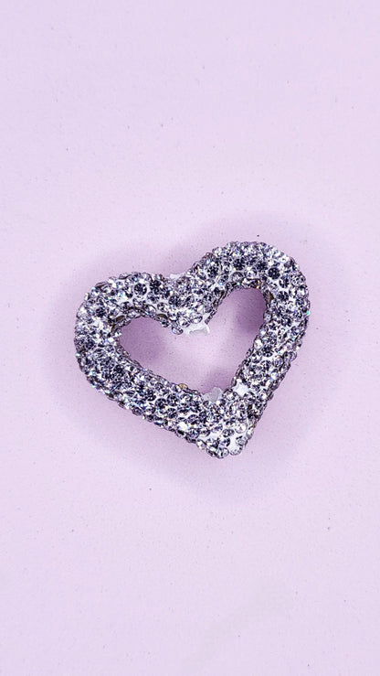 Crystal Open Heart Stacking Charm