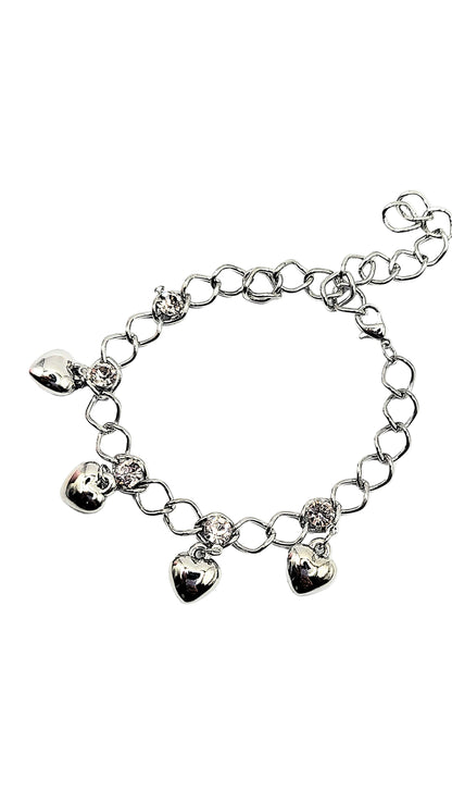 Heart Bell Chain Link Anklet