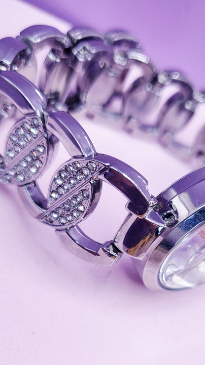 Iced Out Luxe Round Link Watch