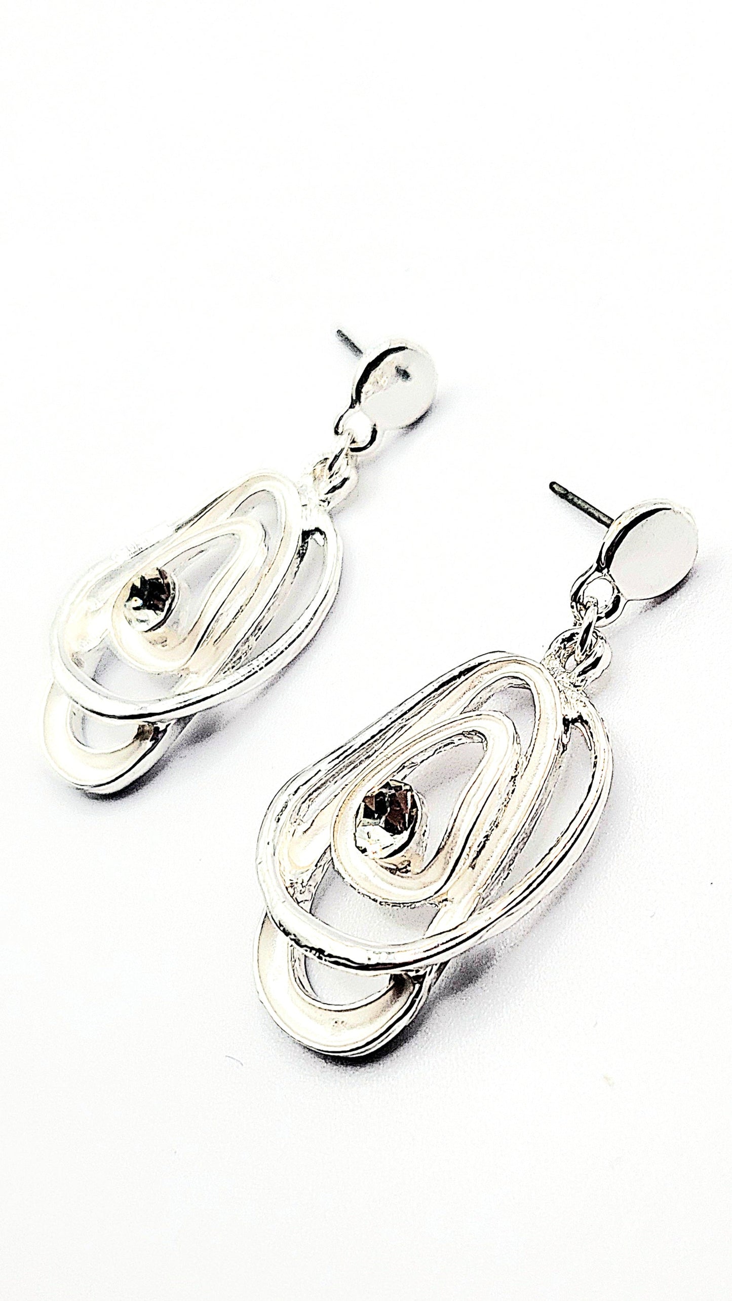 Abstract Layered Crystal Necklace & Earrings Set