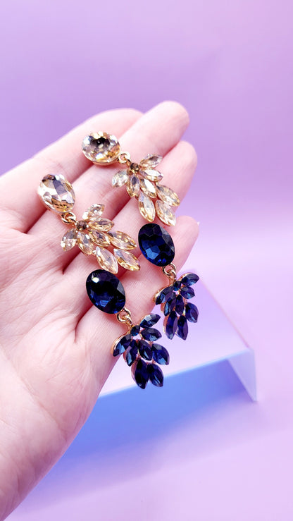 Glossy Crystal Drop and Dangle Earrings