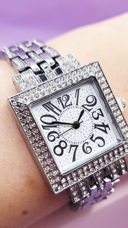 Crystal Luxe Square Link Watch