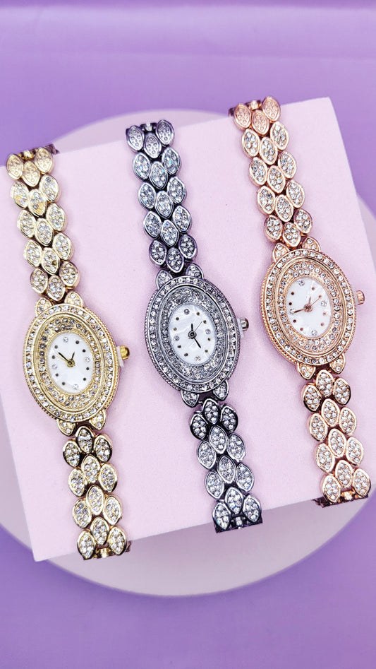 Crystal Oval Face Watch