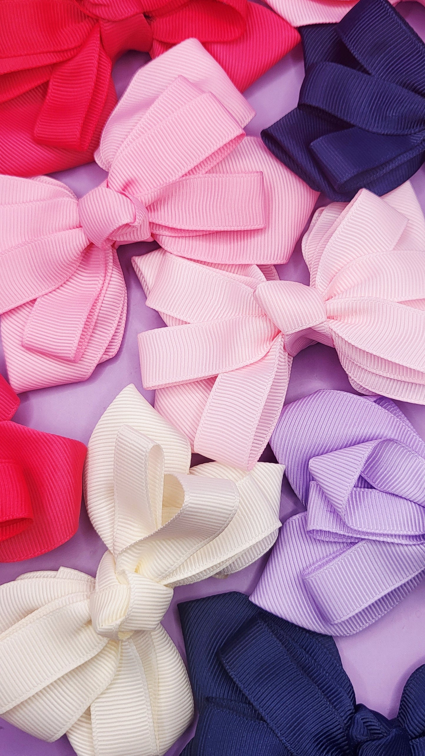 Pastel Hair Bow Clip Slide Bows Pack of 24