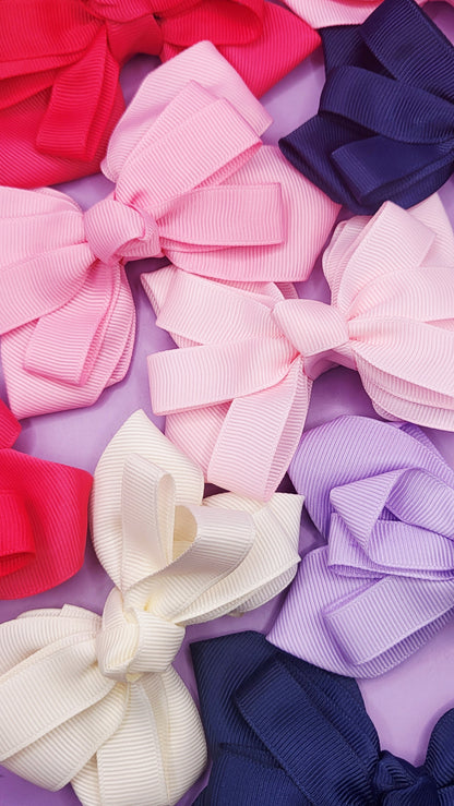 Pastel Hair Bow Clip Slide Bows Pack of 24