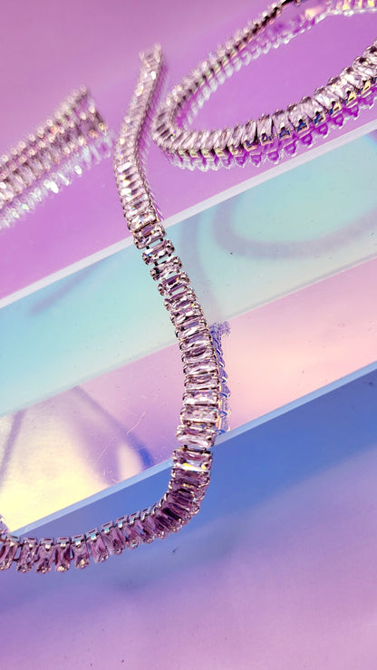 Maxi Baguette Crystal Trio Necklace, Earrings & Bracelet