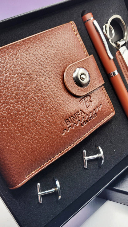 Men’s Premium Gift Set – Wallet, Pen, Keyring & Cufflinks