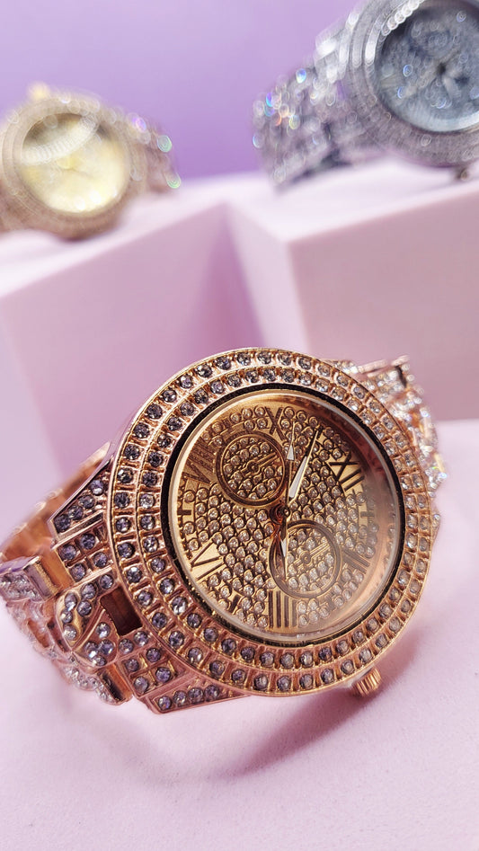 Queen Crystal Round Face Watch