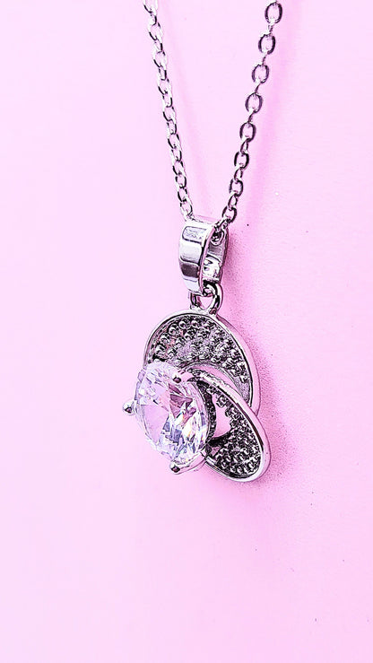 Flower Drop Crystal Necklace