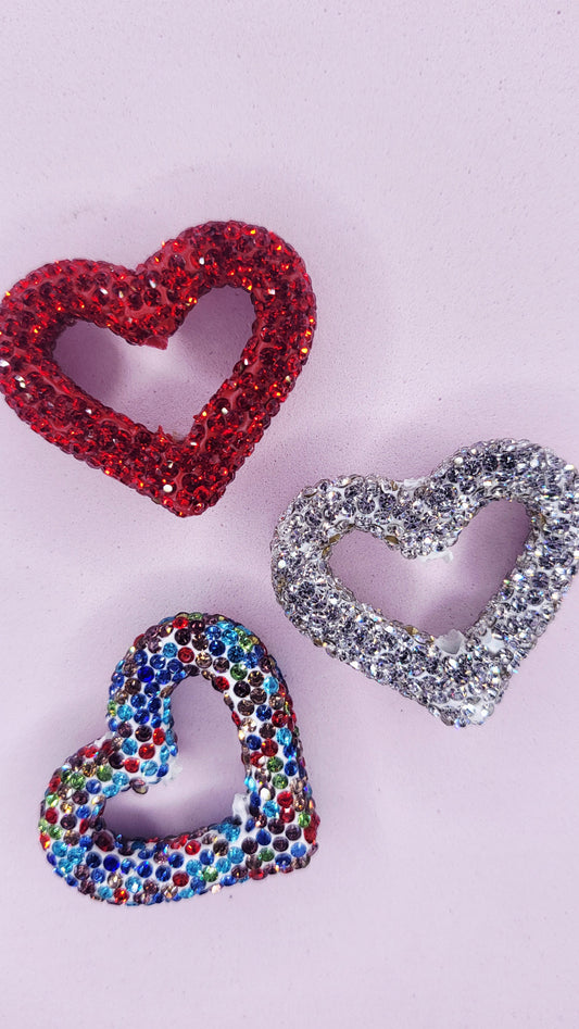 Crystal Open Heart Stacking Charm