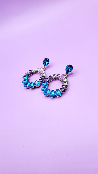 Disc Crystal Drop and Dangle Earrings