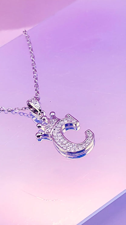 Initial Crystal Queen Necklace