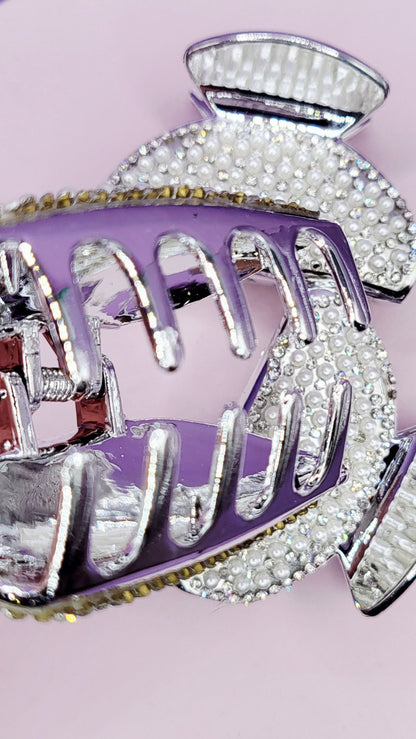 Crystal Pearl Hair Clamps Pack of 12