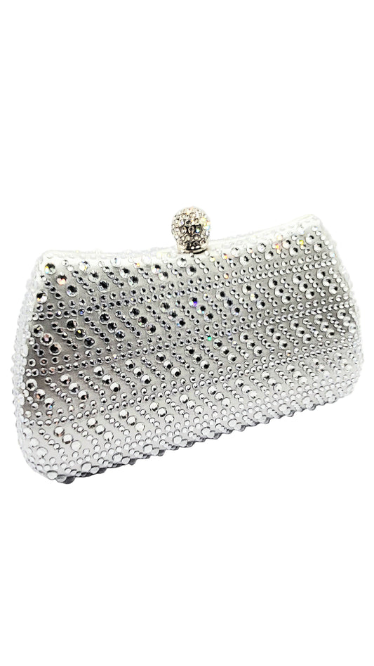 Curved Crystal Clutch Bag