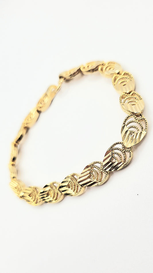 Elements Melted Shiny Gold Link Bracelet
