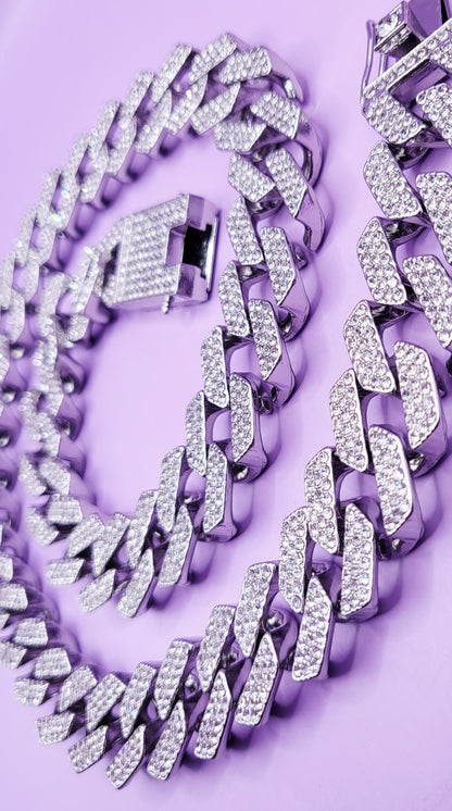 Iced Out Hip Hop Stainless Steel Link Necklace