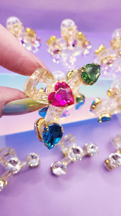 Crystal Luxe White Hair Clamps Pack of 12