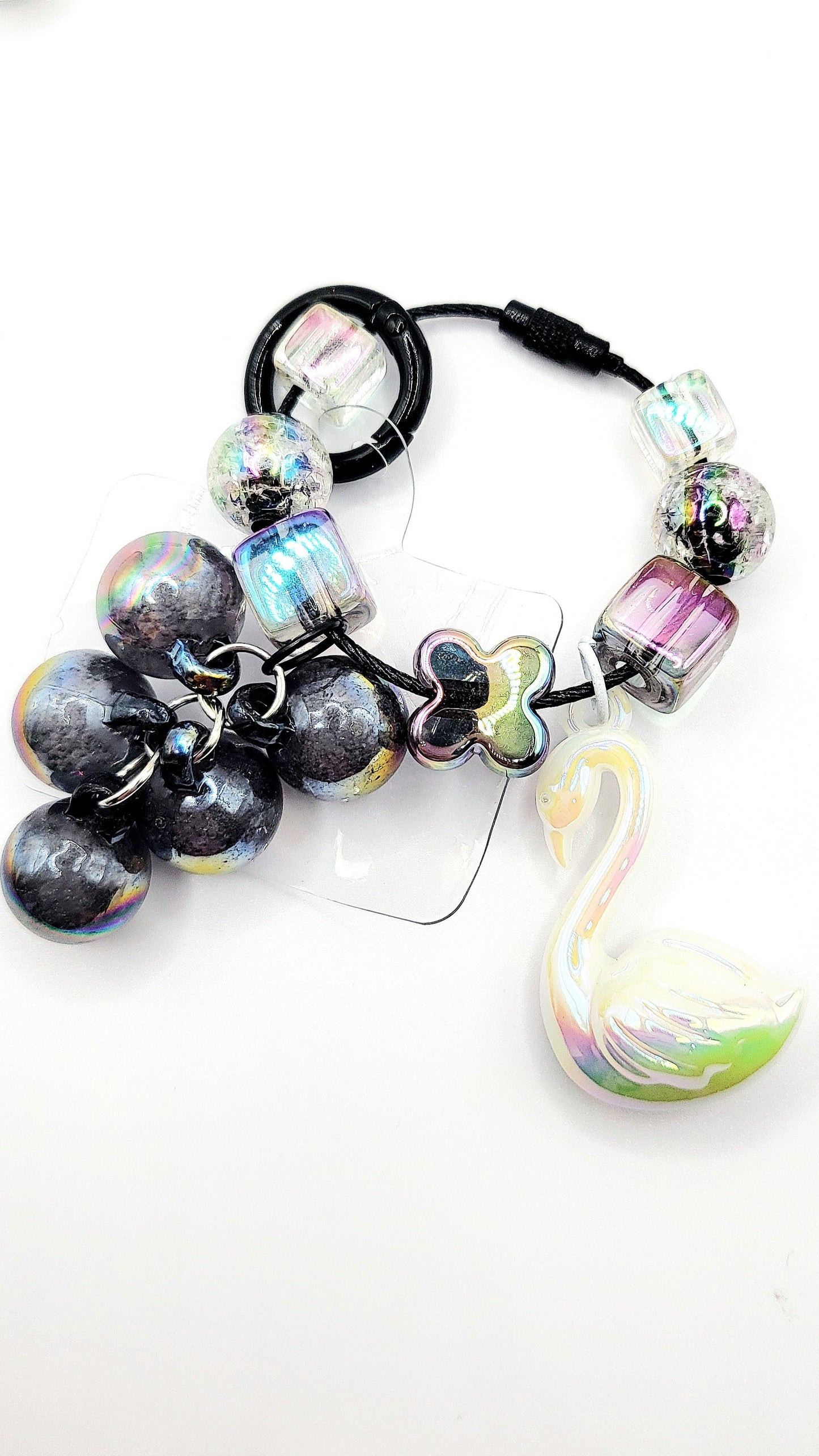 Swan Bubble Keyring, Phone Charm & Bag Accessory