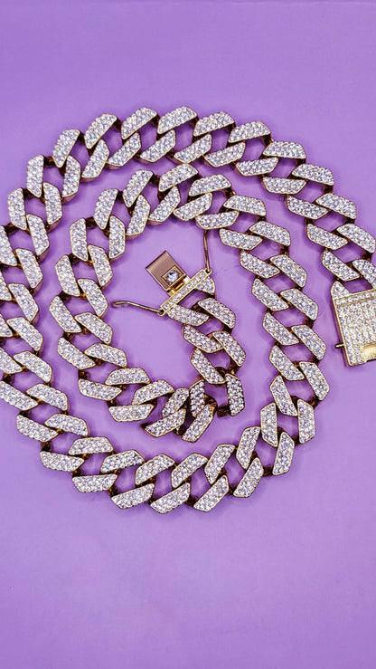 Iced Out Hip Hop Stainless Steel Link Necklace