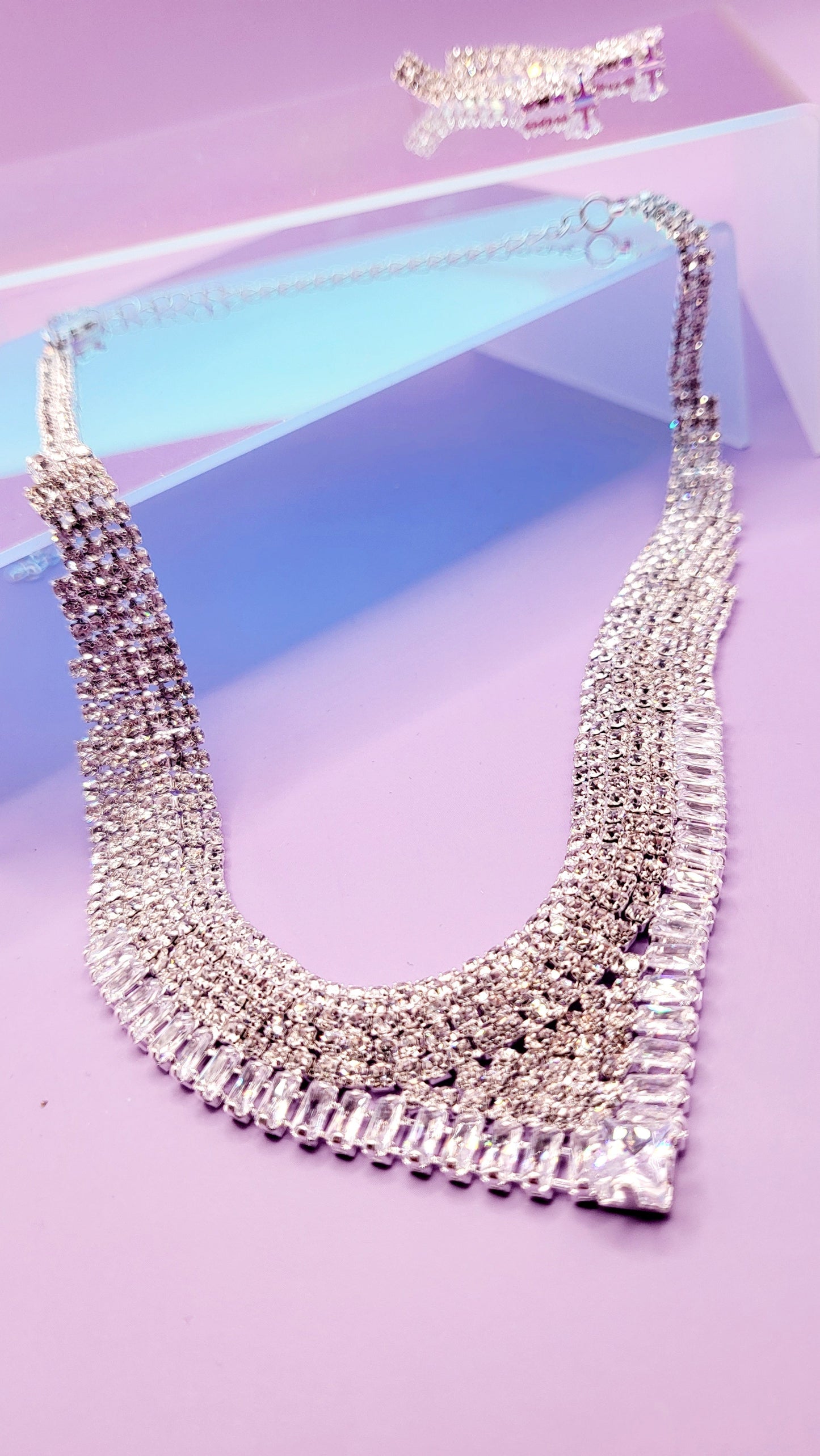 Queen Luxe Crystal Duo Necklace & Earrings