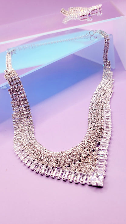 Queen Luxe Crystal Duo Necklace & Earrings