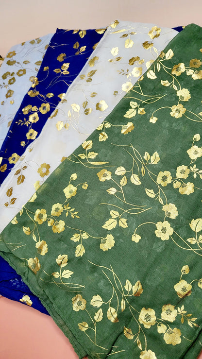 Dainty Flower Shimmer Scarf Pack of 12