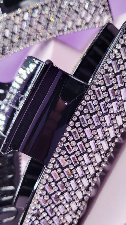 Mirrored Crystal Oblong Hair Clamps Pack of 12